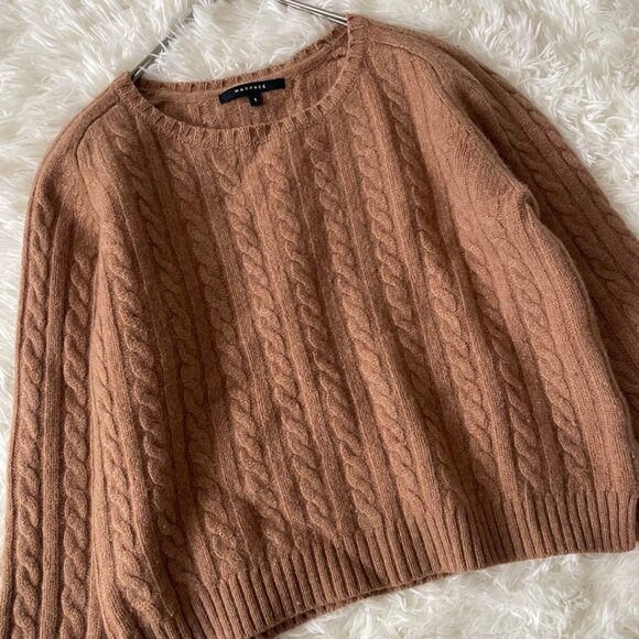 Mcfee Wool-Cashmere Blend Short Cable Knit Light Brown - Picture 3 of 7